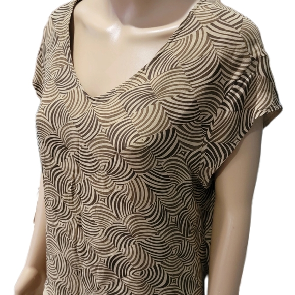 Liz Claiborne 2 Piece Skirt Set XL Brown Tan Print NWOT Vintage - Picture 2 of 5